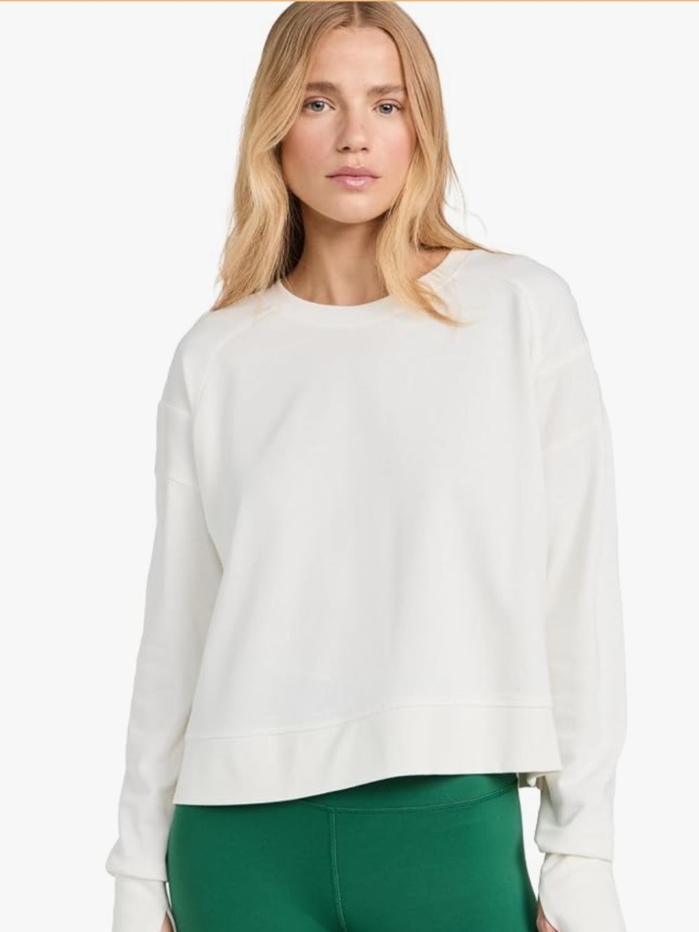Sweaty Betty after class Classic White Crewneck Sweatshirt size m nwot